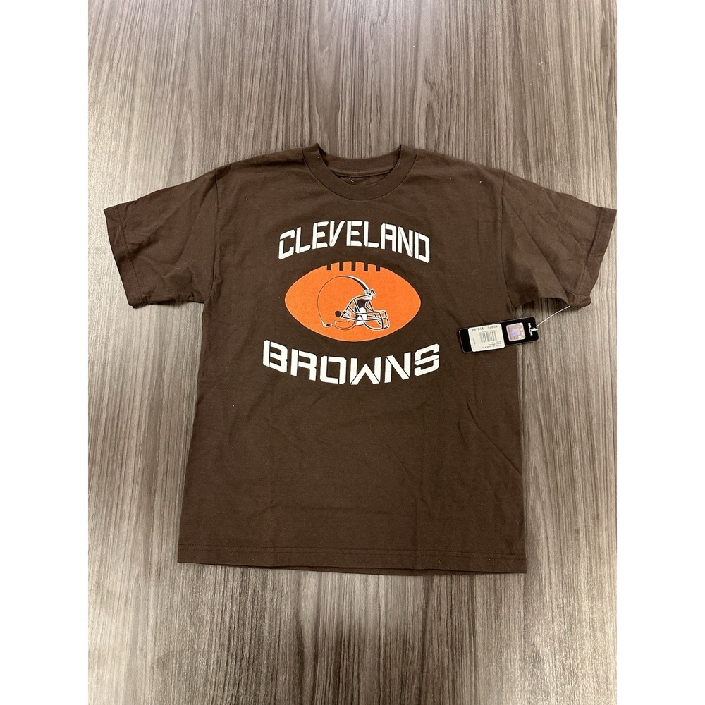New Cleveland Browns Shirt Boys Youth L (14-16)‎ T-Shirt Brown NFL Team Apparel